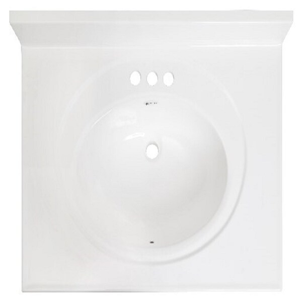 Arstar Arstar Standard Cultured Marble Bathroom Sink 31 in. W X 22 in. D White A223110113C1-3 - main